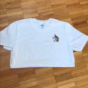 Custom designed white T-shirt